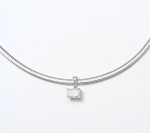 Fire Light Lab Grown Diamond Radiant Omega Necklace 16"L