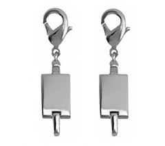 Sterling Silver Click Secure Set of 2 Self-Locking Magnetic Clasps