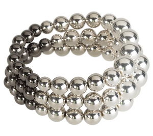 Linea by Louis Dell'Olio Park Avenue Silver/Black Stretch Bracelet
