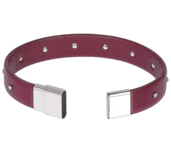 Steel by Design Crystal Studded Leather Bracelet Small