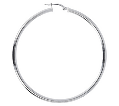 UltraFine Silver 2" Polished Round Hoop Earrings