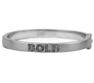 Marlyn Schiff Pave BOLD Silvertone Bangle  7-1/2"