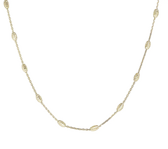 Veronese 18K Gold Clad 16" Diamond Cut Bead Necklace