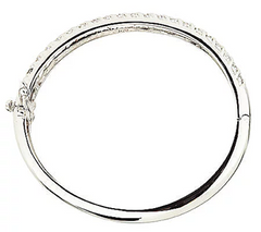 Epiphany Platinum Clad Diamonique Pave' Bangle 6-3/4