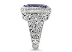 Judith Ripka 6.67ct Amethyst & 1.19ctw Bella Luce Sterling Ring - Size 11