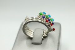 Jay King Sterling Silver 4piece Multicolor Turquoise and Coral Ring Set, Size 10