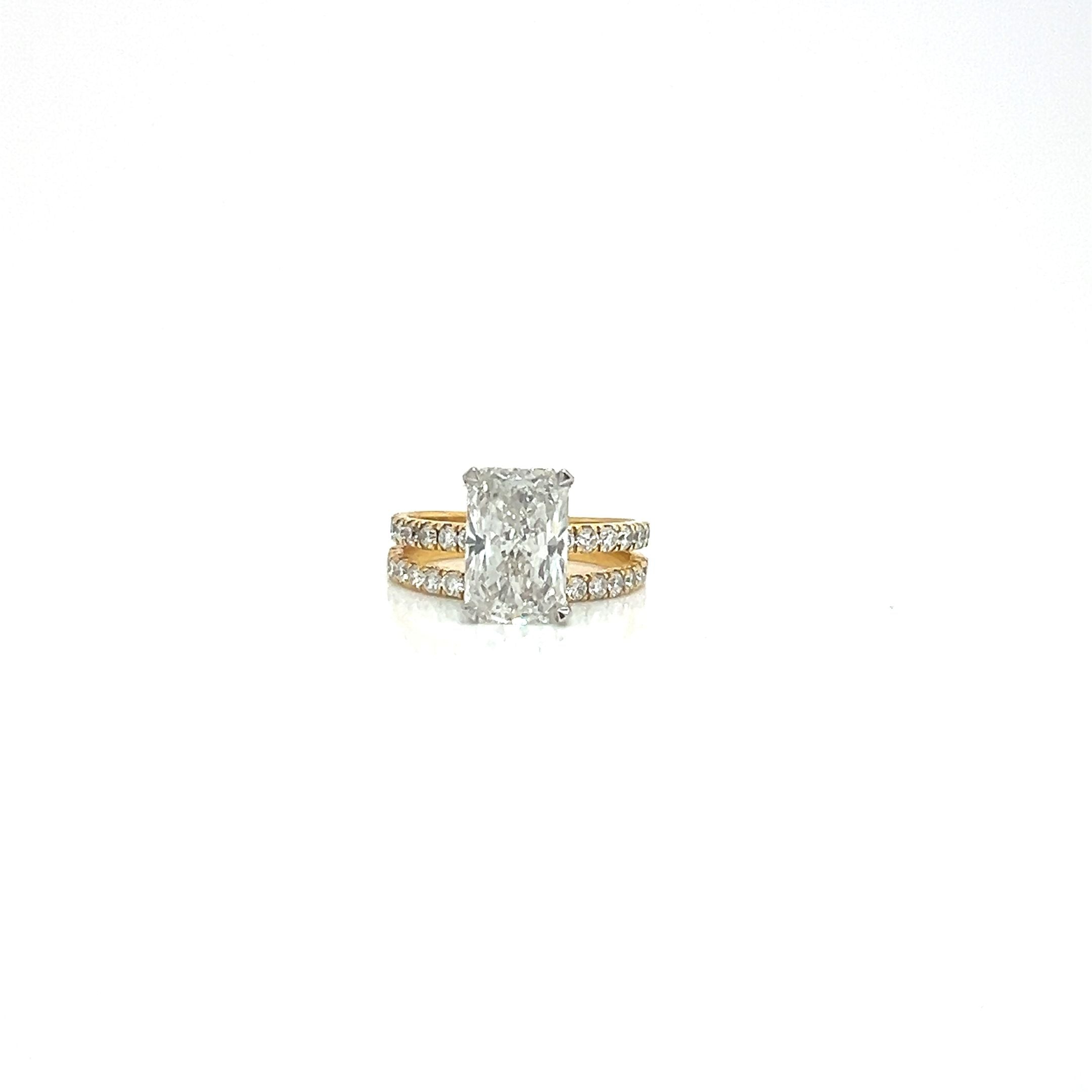 14KY Lab Grown Diamond Solitaire Ring - 3.02ct H/VS1 IGI Certified with Band 4.00cttw CVD
