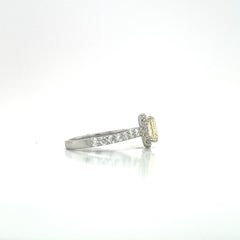 14KY 1.50CTTW Lab-Grown Diamond Radiant Cut Ring - 1.01CT Center Fancy Yellow IGI Certified