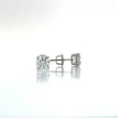 14K Lab Grown Diamond 4 Prong Basket Stud 2.00cttw F/VS  Earrings Certified by Lannyte