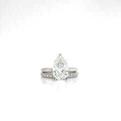 14KW 3.00cttw Lab-Grown Diamond Pear Ring - 2.55ct F/VS1 IGI Certified