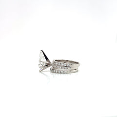 14KW Lab-Grown Diamond Pear Ring â€“ 5.50CTTW, F/VS1, IGI Certified (Set of 3)