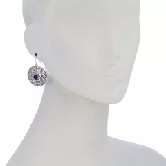 LiPaz Sterling Silver Blue Lapis Circle Drop Earrings