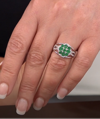 Colleen Lopez Sterling Silver Emerald & White Topaz Ring, Size 5