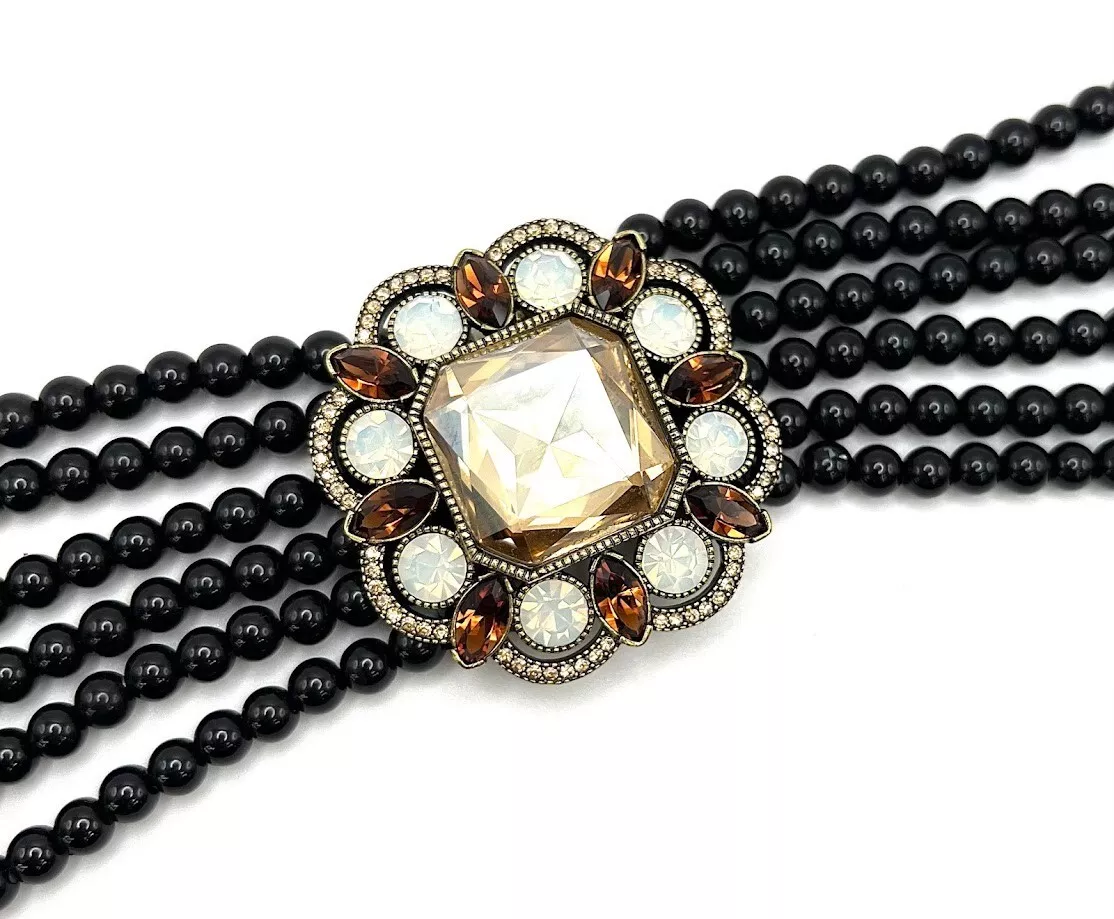 Collar de cuentas de varias vueltas "Elegant Know-How" de Heidi Daus. 40,6 cm + 10,16 cm