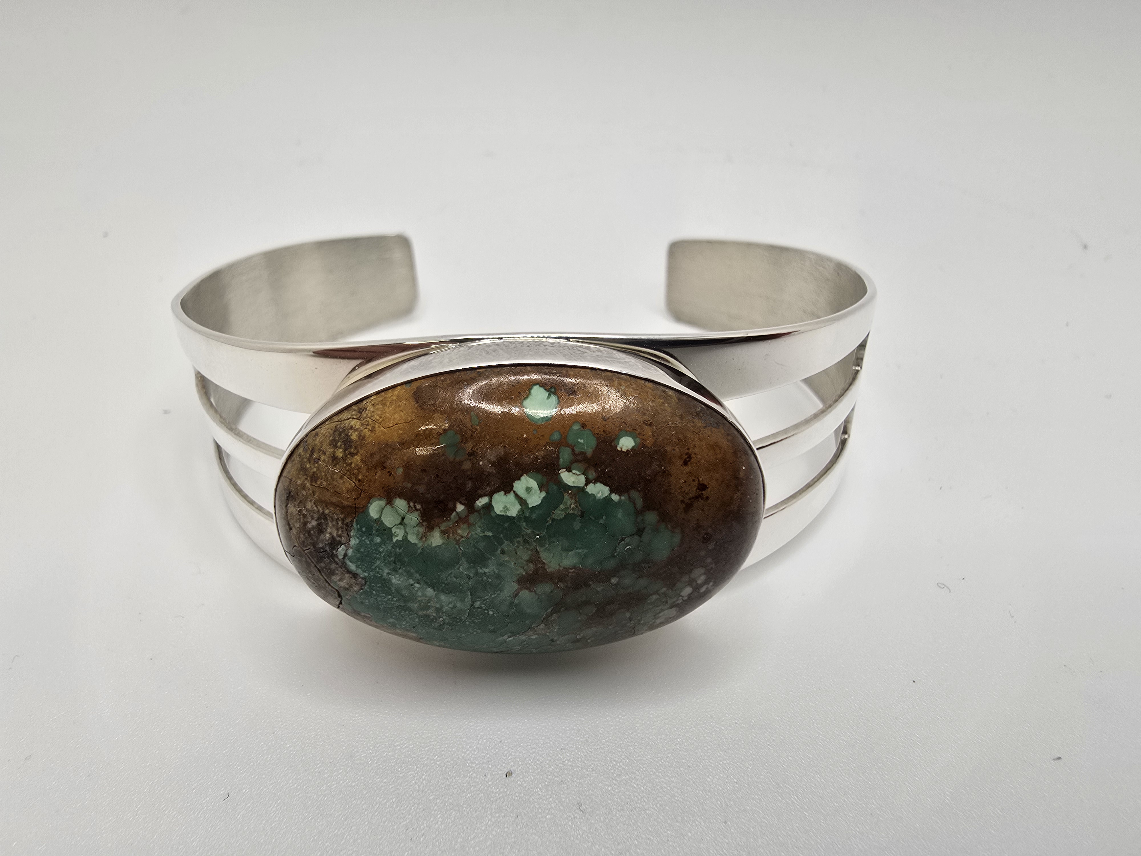 Jay King Sterling Silver New Red Skin Turquoise Split Design Cuff