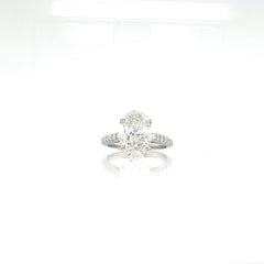 14KW 4.00cttw Lab-Grown Diamond Oval Ring - 3.52ct F/VS1 IGI Certified