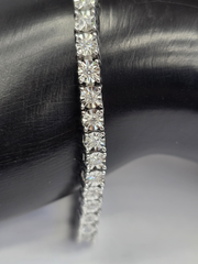 Fire Light Sterling Silver Lab Grown Diamond 1ct Tennis Bracelet,  Average