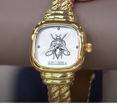 Bellezza "Barberini Bee" Bronze Rope Cuff Watch
