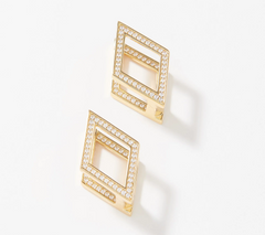 Pendientes Huggie de latón con circonita cúbica multicolor Diamonique x Lisa Freede