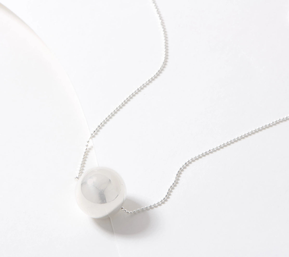 UltraFine 950 Fine Silver Polished Bead Necklace 32"