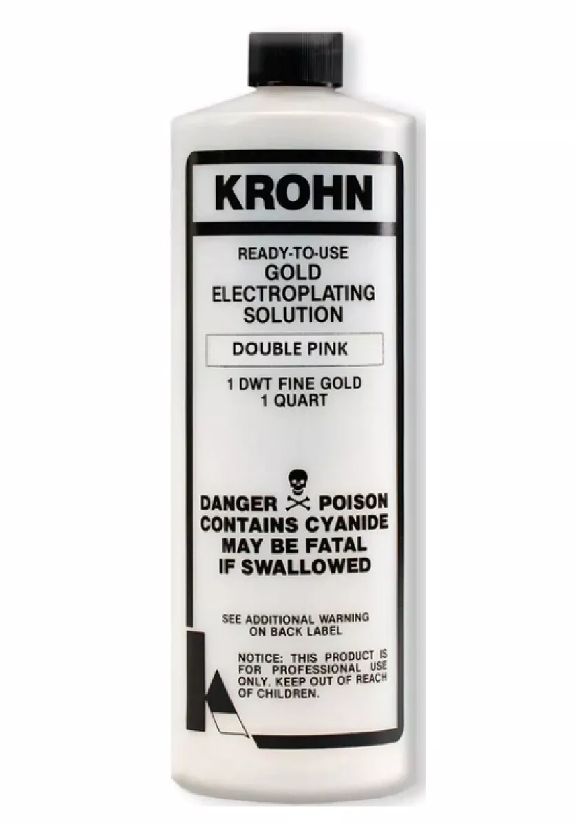 KROHN GOLD PLATING SOLUTION 24K, 18K, 14K, PINK ROSE GOLD GREEN SILVER