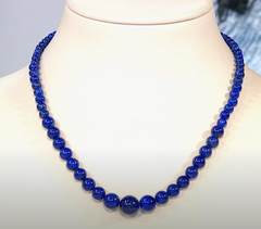 Jay King Sterling Silver Graduated Lapis Bead Necklace