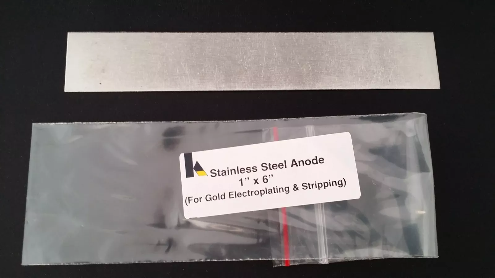 Ánodo de acero inoxidable de 6" x 1" para limpieza y galvanoplastia de oro, rectificador KROHN USA