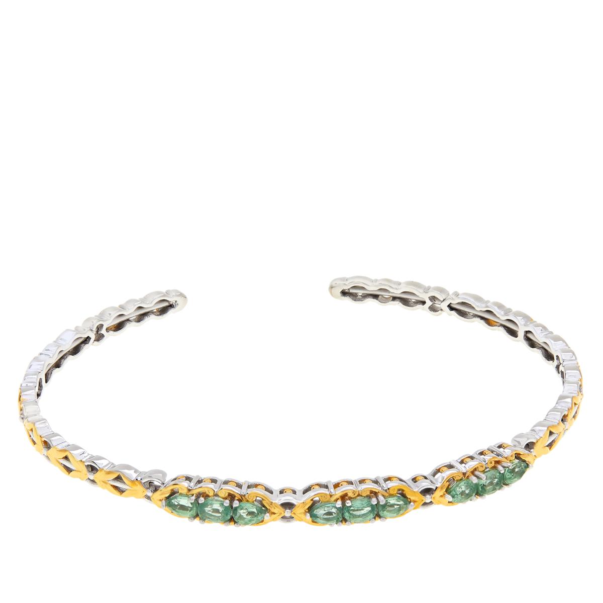 Brazalete flexible de alejandrita en plata esterlina de Gems by Michael, de 18,5 a 19,5 cm
