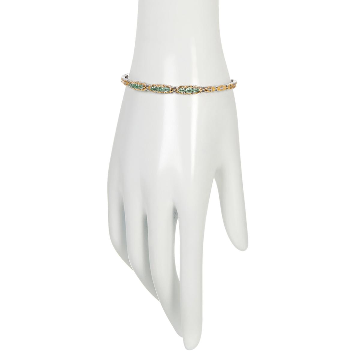 Brazalete flexible de alejandrita en plata esterlina de Gems by Michael, de 18,5 a 19,5 cm