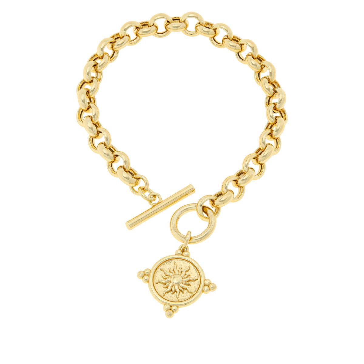 Bellezza Bronze Toggle Charm Bracelet, 6-1/2"