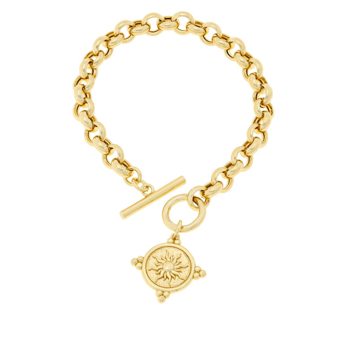 Bellezza Bronze Toggle Charm Bracelet, 6-1/2"