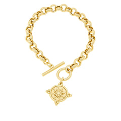 Bellezza Bronze Toggle Charm Bracelet, 6-1/2"