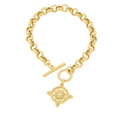 Bellezza Bronze Toggle Charm Bracelet, 6-1/2"