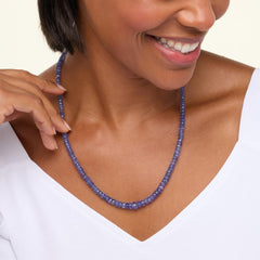Jay King Sterling Silver Tanzanite Bead 19" Necklace