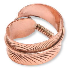 Chaco Canyon Copper Feather Wrap Ring with Sleeping Beauty Turquoise
