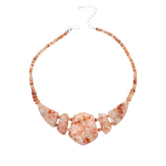 Jay King Sterling Silver Tanzanian Red Sunstone Necklace, 18"