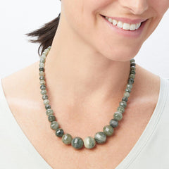 Jay King Green Banded Vetiver Epidote Graduated Bead Necklace, 18"