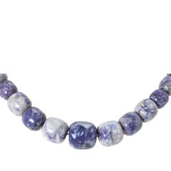 Jay King Sterling Silver Violet Stone Graduated Bead Necklace 18" .925