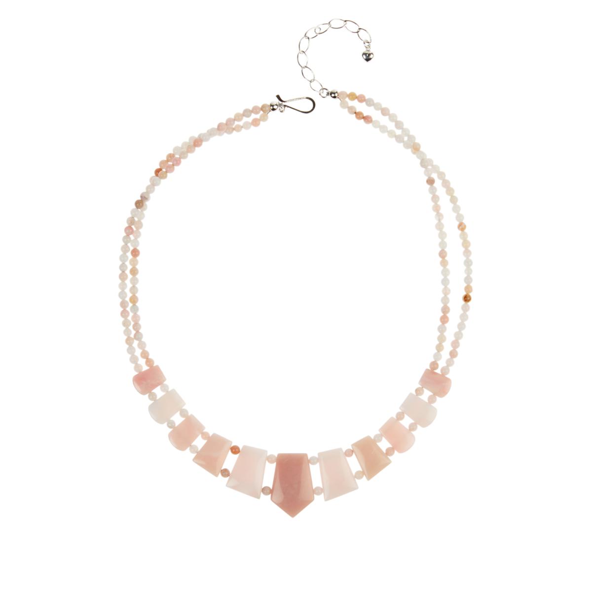 Jay King Sterling Silver Peruvian Pink Opal Necklace, 18"