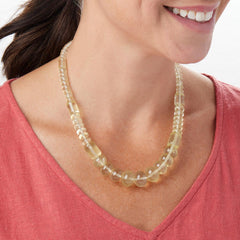 Jay King Sterling Silver Lemon Citrine Graduated Bead Necklace 18"