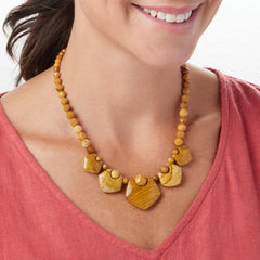 Jay King Sterling Silver Desert Sunset Stone Necklace 18" Australia .925