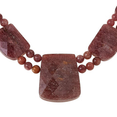 Jay King Strawberry Quartzite Sterling Silver Necklace Pink Nigeria .925