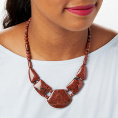 Jay King Sterling Silver Indonesian Red Quartzite Necklace 18" .925