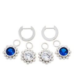 Doris Panos Sterling Silver Interchangeable CZ Drop Earrings 6.0ctw Goddess