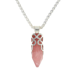Jay King Sterling Silver Rose Quartz Pendant with Chain Necklace