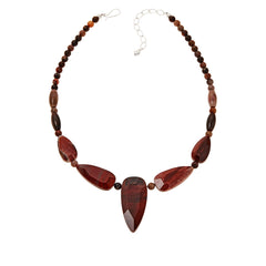 Jay King Sterling Silver Multicolor Petrified Wood Necklace 18" .925