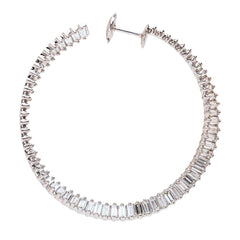 Made by Malyia 14K White Gold Dancing Wave Twist Hoop Earrings | 1.5 CTTW