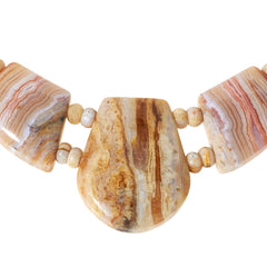 Jay King Sterling Silver Multicolor Banded Agate Necklace 18" Indonesia