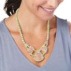 Jay King Yellow Meadow Stone Bluefer Shell Inlay Reversible Necklace