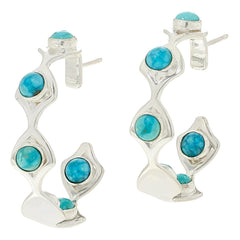 Jay King Sterling Silver Kingman Turquoise Inside Outside Hoop Earrings